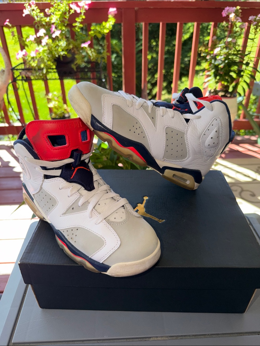Jordan 6 Kids Basketball Sneakers in White and Infrared